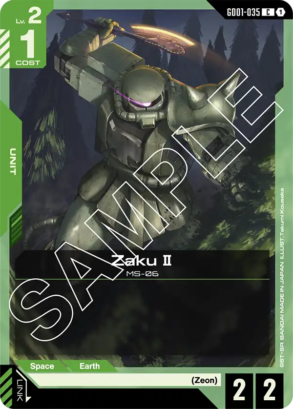 Zaku Ⅱ [C] Gundam Card Game card with mobile suit illustration and card details